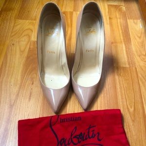 Louboutin pigalle follie nude patent 38